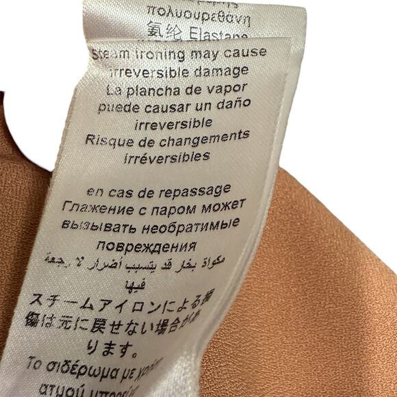 Elisabetta Franchi Size L 44 Abito Dress Mauve Pink Ruffle Trim Statement Sleeve - Picture 13 of 16